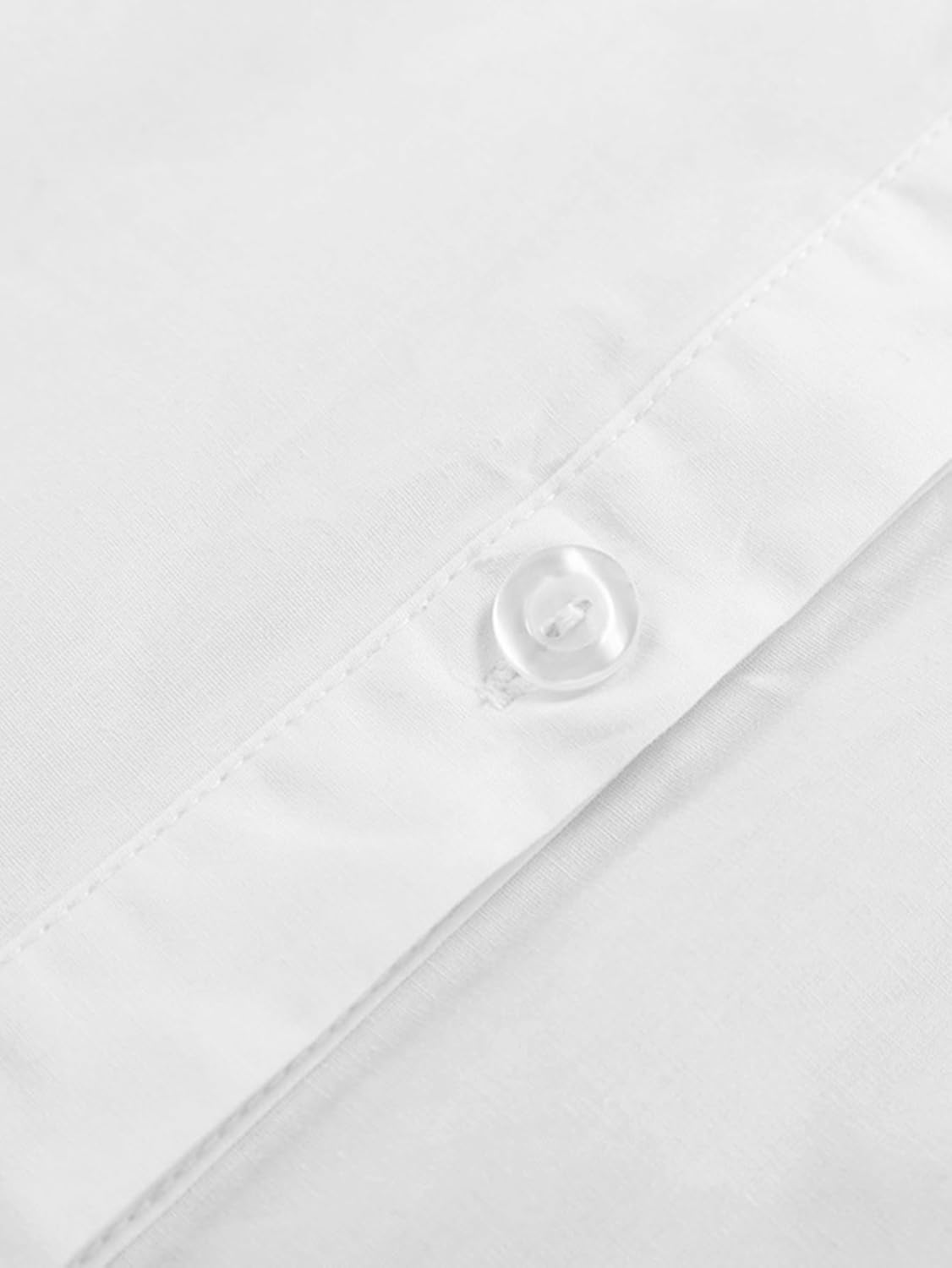 LYANER Women's Casual Shirt Dress Collar V Neck Button Down Loose Long Sleeve Mini Dresses - Image 6