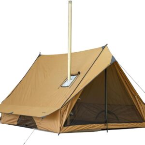 POMOLY Camping Hot Tent Cabin Tent, Chalet 70 Series Portable Wall Tents with Stove Jack and Two Poles for 2-3 Person Hiking, Backpacking