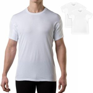 Men’s Sweatproof Undershirt – Cotton Crew Neck – Original Fit – with Sweat Pads