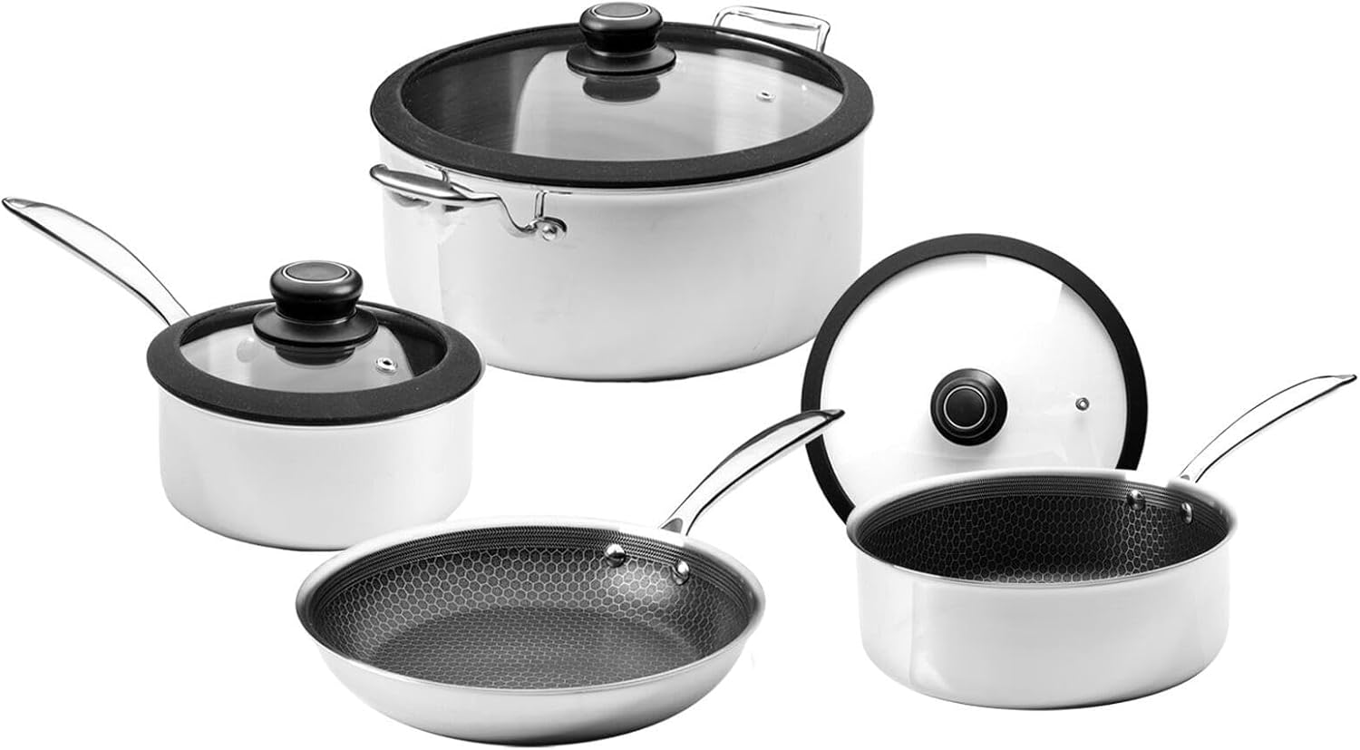 Black Cube Quick Release Cookware 7 Piece Set, Assorted Sizes