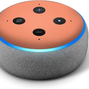 Solid Peach – Vinyl Decal Skin Compatible with Amazon Echo Dot 3rd Generation Alexa – Decorations for Your Smart Home Speakers, Great Accessories Gift for mom, dad, Birthday, Kids