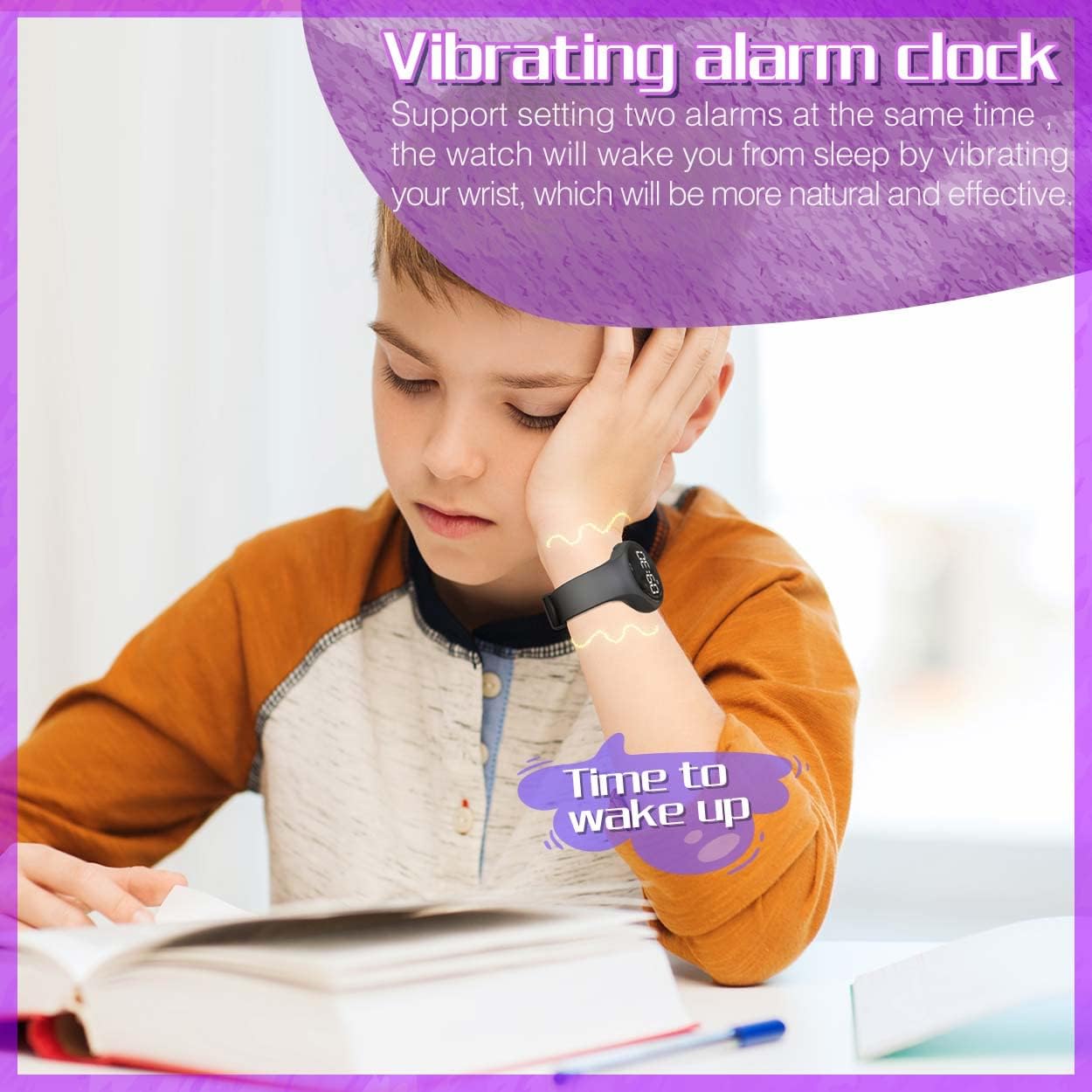 Kids Led Fitness Tracker Watch, Non-Bluetooth Digital Pedometer Wristwatch, Waterproof, 12/24 H, Stopwatch, Calendar, for Children Girls Boys Teens - Image 4