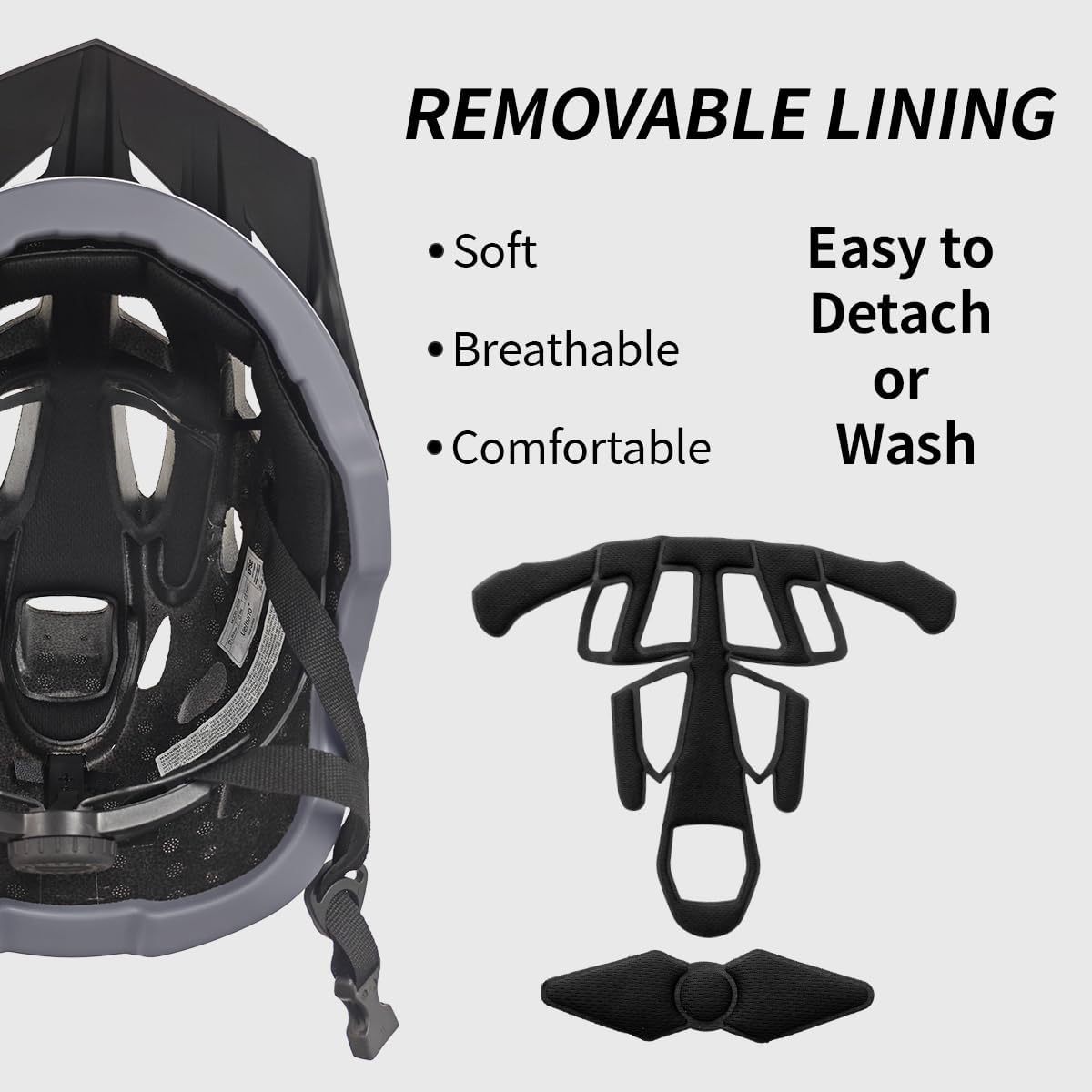 Bike Helmet for Adults, Lightweight Mountain Bicycle Helmet with USB Rechargeable LED Rear Light, Removable Sun Visor for Women, Men, Suitable for Cycling and Commuting - Image 6