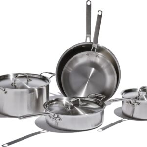 Heritage Steel Eater Series 8 Piece Core Set | Made in USA | 5 Ply Fully Clad Stainless Steel Cookware Set | Stay Cool Handle | Induction Ready & Non-Toxic