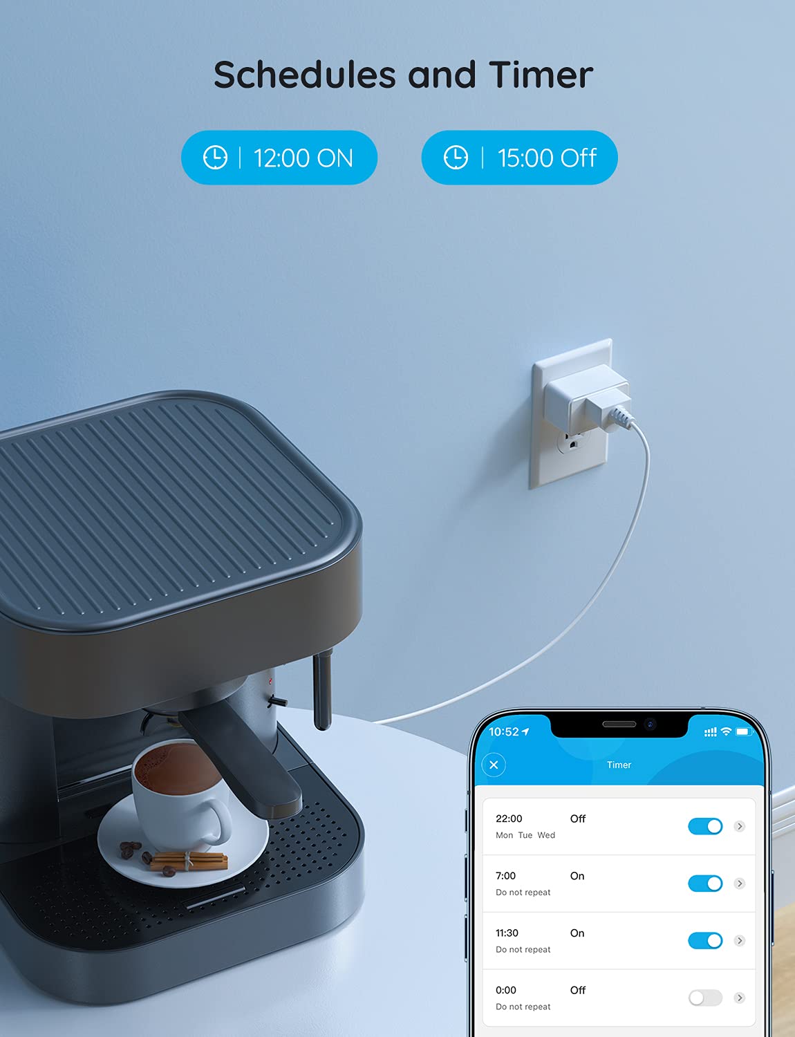 Govee Smart Plug 15A, WiFi Bluetooth Outlets 4 Pack Work with Alexa and Google Assistant, WiFi Plugs with Multiple Timers, Govee Home APP Group Control Remotely, No Hub Required, ETL&FCC Certified - Image 9