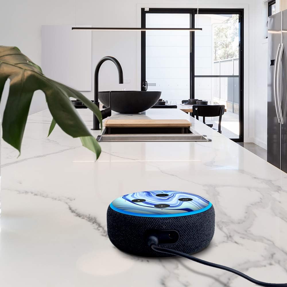 Blue Marble Rocks Glass - Vinyl Decal Skin Compatible with Amazon Echo Dot 3rd Generation Alexa - Decorations for Your Smart Home Speakers, Great Accessories Gift for mom, dad, Birthday, Kids - Image 3