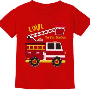 Kids Valentine’s Day Red Tee Toddler Boy Girl Love Heart T-Shirt 2-7 Years