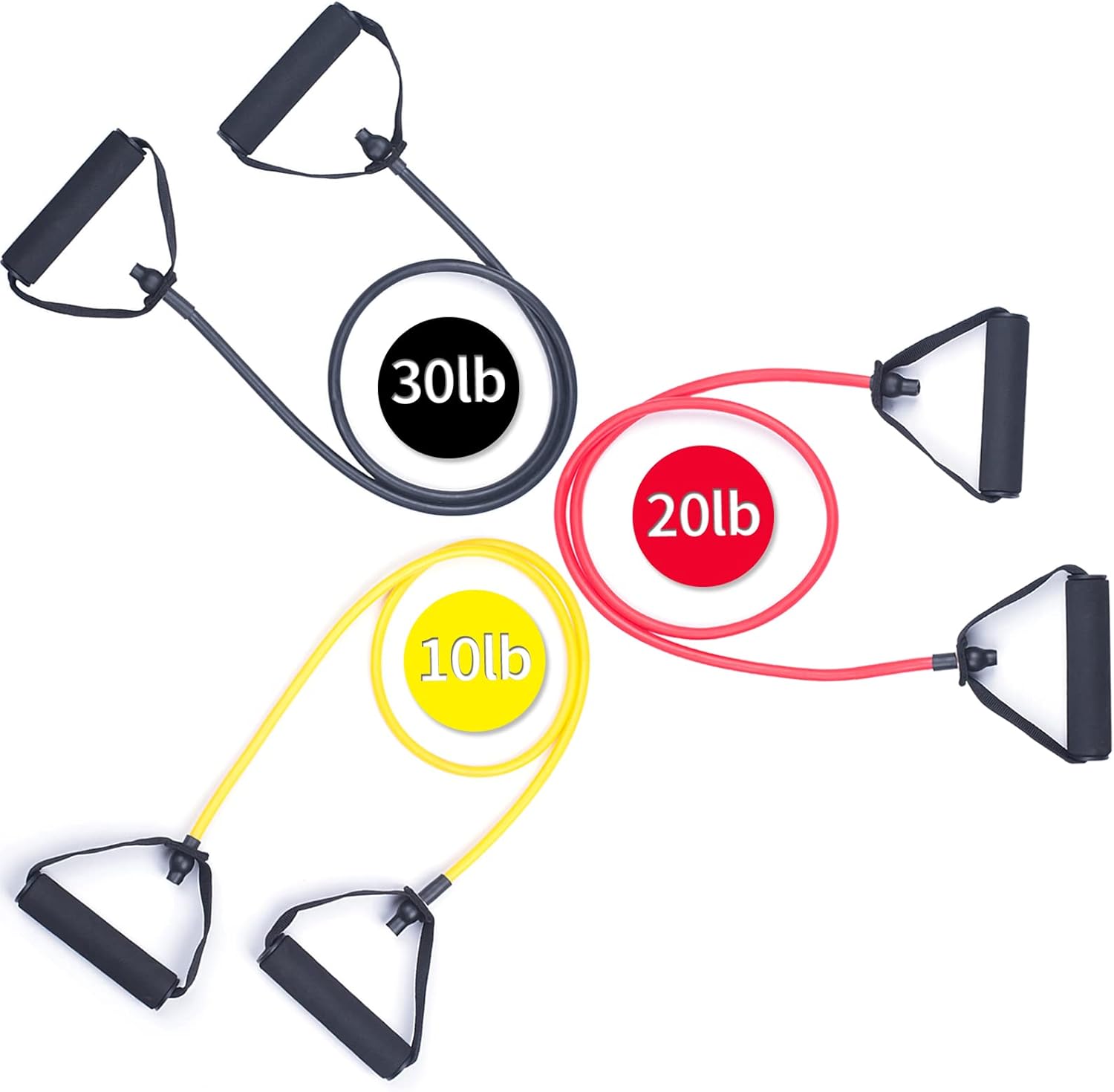 3PCS Resistance Bands with Handles Strength Bands Exercise Bands Set with Handles Elastic Bands Workout Bands for Working Out Strength Training Muscle Toning Door Anchor and Workout Guide - Image 3