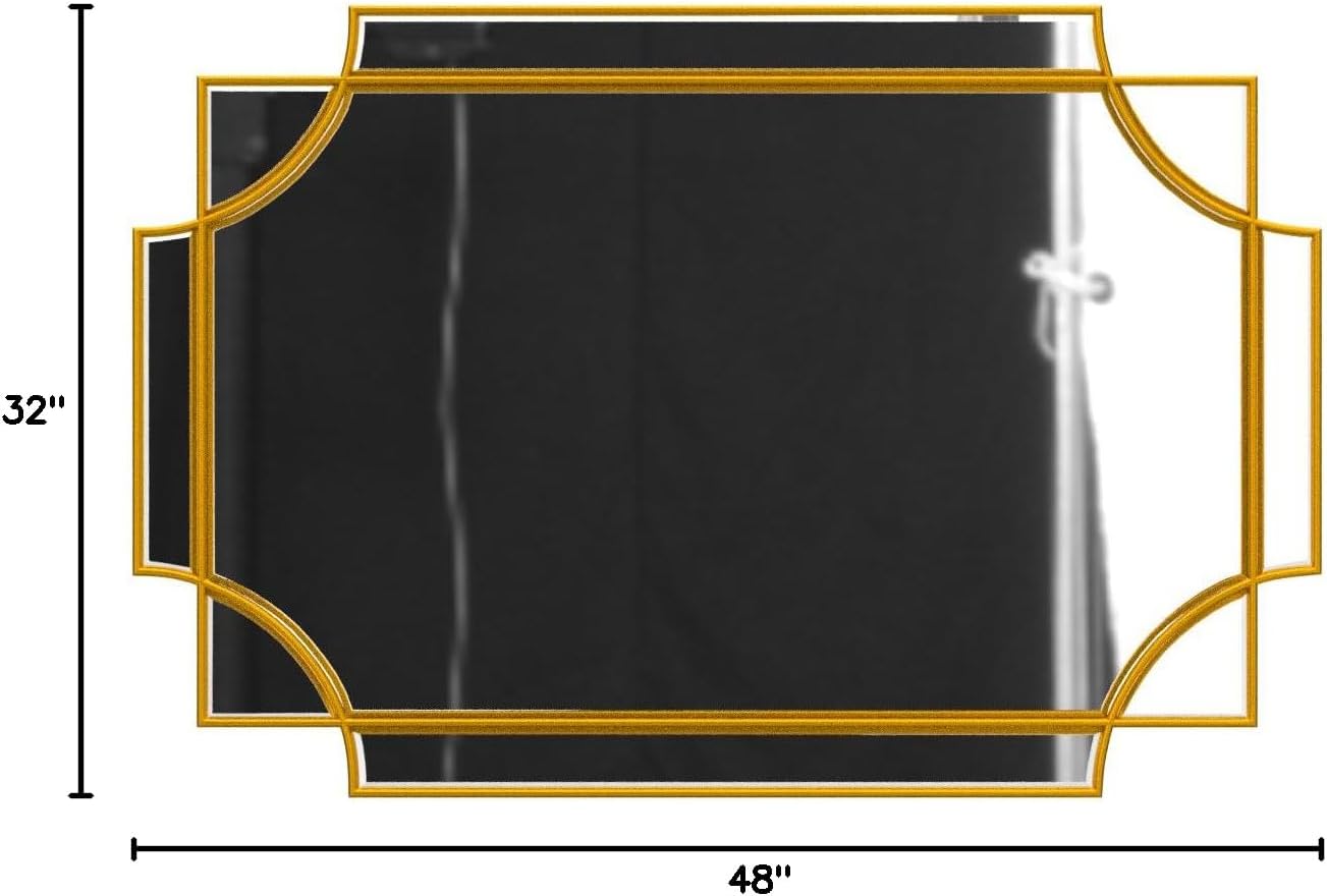 Kelly Miller 32"x48" Large Gold Mirror for Wall, Modern Decorative Mirror Rectangle Wall Vanity Mirror Bevelled Full Length for Bathroom Living Room Bedroom Farmhouse Fireplace Entryway - Image 10