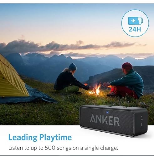 Anker Soundcore Upgraded Bluetooth Speaker with IPX5 Waterproof, Stereo Sound, 24H Playtime, Portable Wireless Speaker for iPhone, Samsung and More (Black) - Image 8