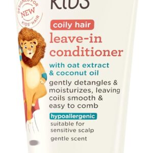 Aveeno Kids Coily Hair Leave-In Conditioner, Toddler Leave-In Conditioner for Sensitive Scalps Gently Detangles & Moisturizes Leaving Natural Curls & Coils Smooth, Hypoallergenic, 8 fl. oz