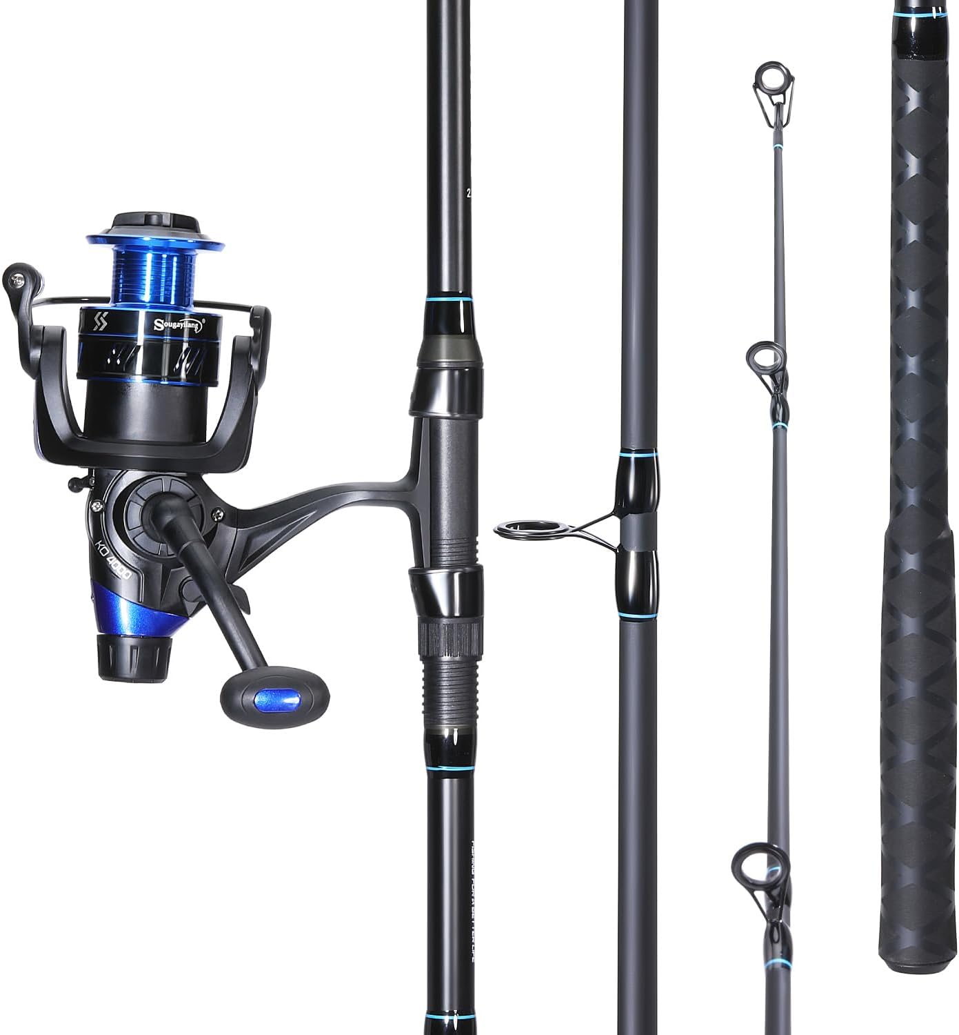 Sougayilang Surf Fishing Rod Combo Medium/Heavy 3 Piece Baitfeeder Spinning Combo with 4000 Size Reel for Travel - Image 3