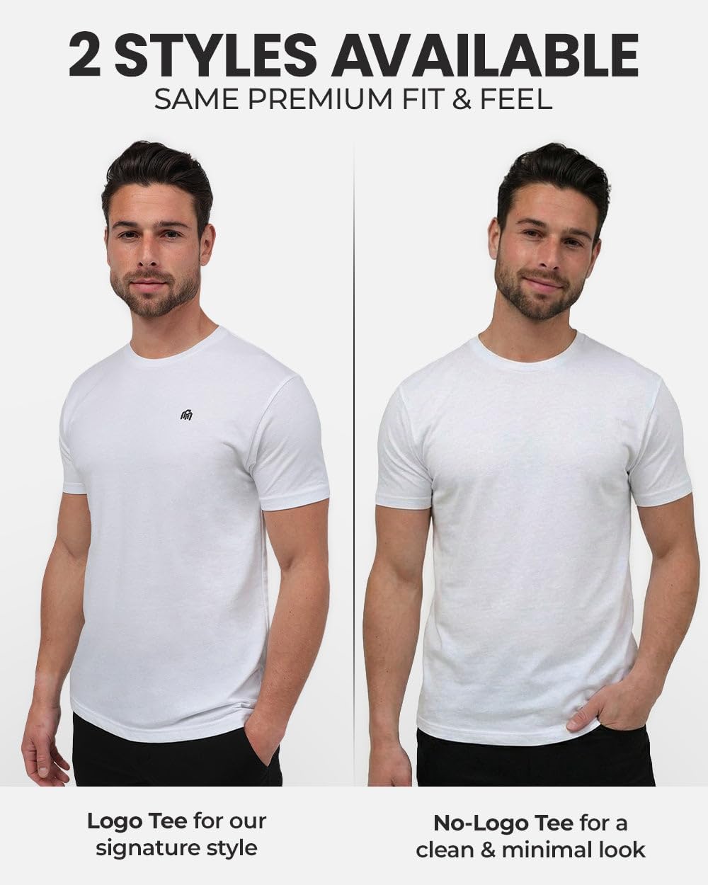 INTO THE AM Men's T-Shirts Soft Cotton Blend Crew Neck Tee S - 4XL Athletic Fit Plain & Logo Basic T-Shirt for Men - Image 2