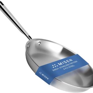 Misen 5-Ply Stainless Steel 8″ Frying Pan – Professional Cookware for Induction, Gas and Electric – Dishwasher Safe, Oven Safe to 800°F – Durable, Versatile, Even Heating