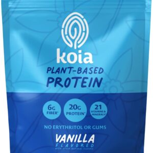Koia Plant Based Protein Powder, Vanilla, 20g Protein, 3g Sugar, 6g Prebiotic Fiber, Pre & Post Workout, 21 Vitamins & Minerals, No Seed Oils, Dairy-Free, Gluten-Free, Non-GMO, 20 Servings, 28.2 Oz