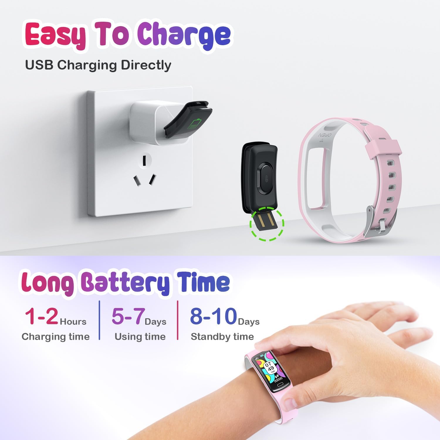 Smart Fitness Tracker Watch for Kids - Boys Girls Waterproof Smartwatch with Pedometer Heart Rate Sleep Tracking Alarm Clock Activity Tracker Calorie Step Counter Watch for Girls Boys Teens - Image 7