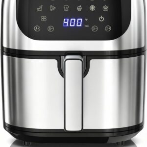 NEWBULIG 12-in-1 XL Air Fryer with Rapid Air Crispy, 8.5 Qt Large Capacity Air Fryers for Family, Dishwasher Safe, 400°F Wider Temperature, 60 Mins Timer, 1800W, Nonstick Basket