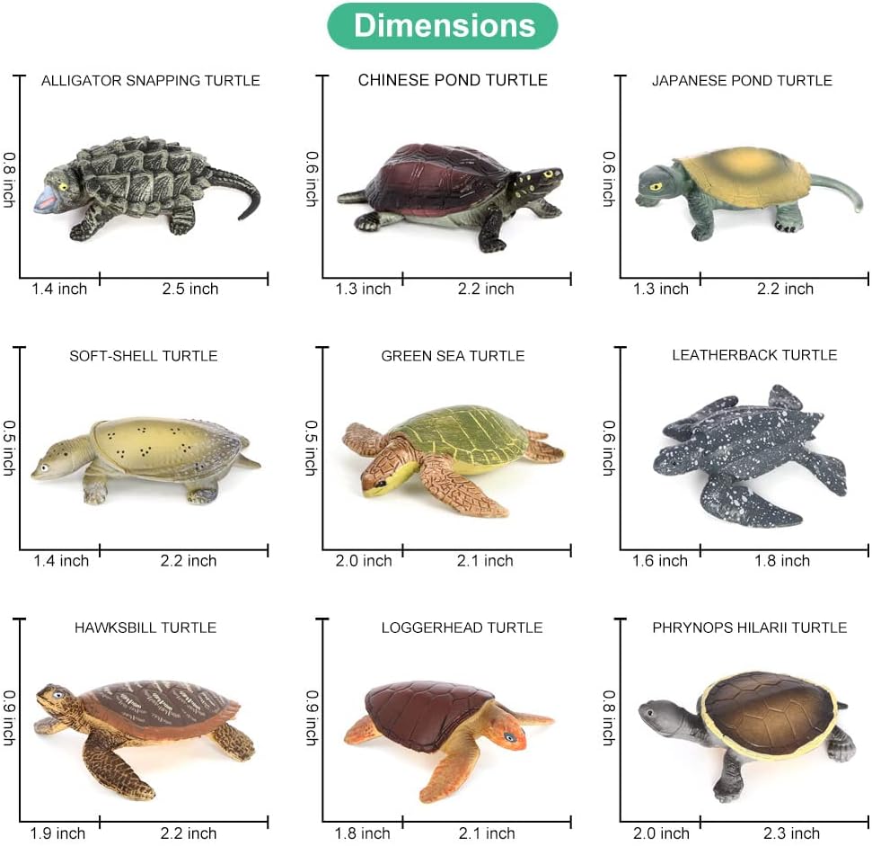 Volnau Mini Sea Turtle Figures 14PCS Animal Toys Figurines for Kindergarten Toddlers Kids Ocean Sea Creature Cake Topper Pack - Image 2