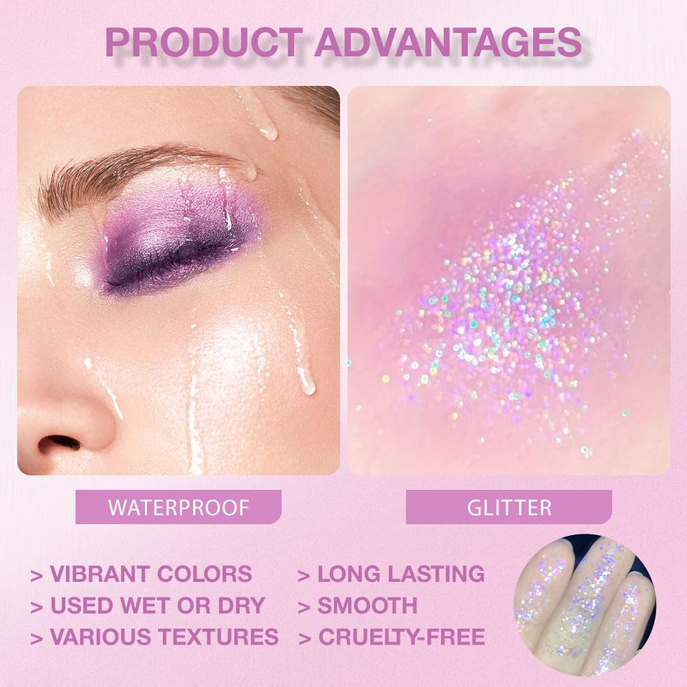 Matte Shimmer purple pink Eye Shadow Palette Makeup,Eyeshadow Long Lasting Waterproof Cruelty-Free, 9 Blendable Shades in Smooth Matte and Shimmer Finishes with Gorgeous Pearls for woman - Image 4