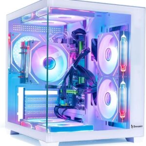 Prebuilt Gaming PC – Ryzen 5 5500, GeForce GTX 1080 Ti 11GB Graphics, 16GB DDR4 RAM, 1TB NVMe M.2 SSD, 650W PSU,Windows 11 Pro,ARGB Fans,Esports Gaming Tower,Includes RGB Keyboard & Mouse