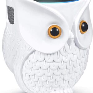 Owl Shaped Smart Speaker Holder Stand, Cute Decorative Owl Statue Compatible with Smart Speakers Like Echo Dot (1st–4th Gen), Google Home Mini & Nest Mini (2nd Gen), Home & Office Decor