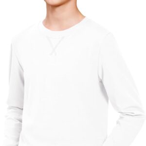 Boys Long Sleeve Shirts Cotton Crewneck T-Shirts for Boy Kids Basic Tee Sweatshirt 7-14 Years