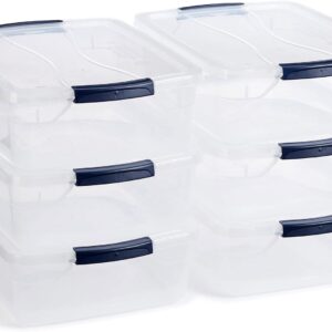 Rubbermaid Cleverstore 17 Qt Clear Storage Bins with Lids, 6-Pack, Stackable, BPA-Free, Made in USA