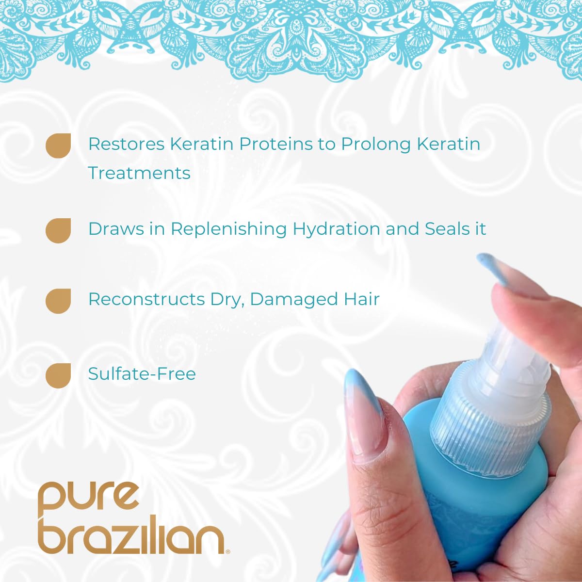 Pure Brazilian Leave-In Conditioner, Nourishing Hair Treatment Enriched with Keratin to Fortify & Strengthen, 6.78 Ounce (200 Milliliter) - Image 2
