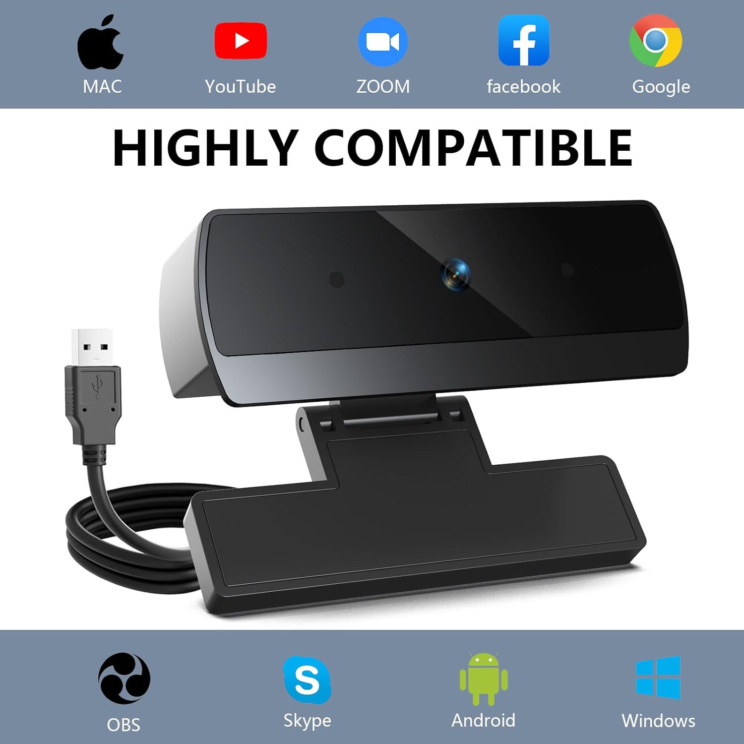 1080p Webcam for PC Laptop Desktop Computer, USB Webcam with Microphone, Streaming Camera, Plug & Play, for Meeting/Online Video Calls - Image 3