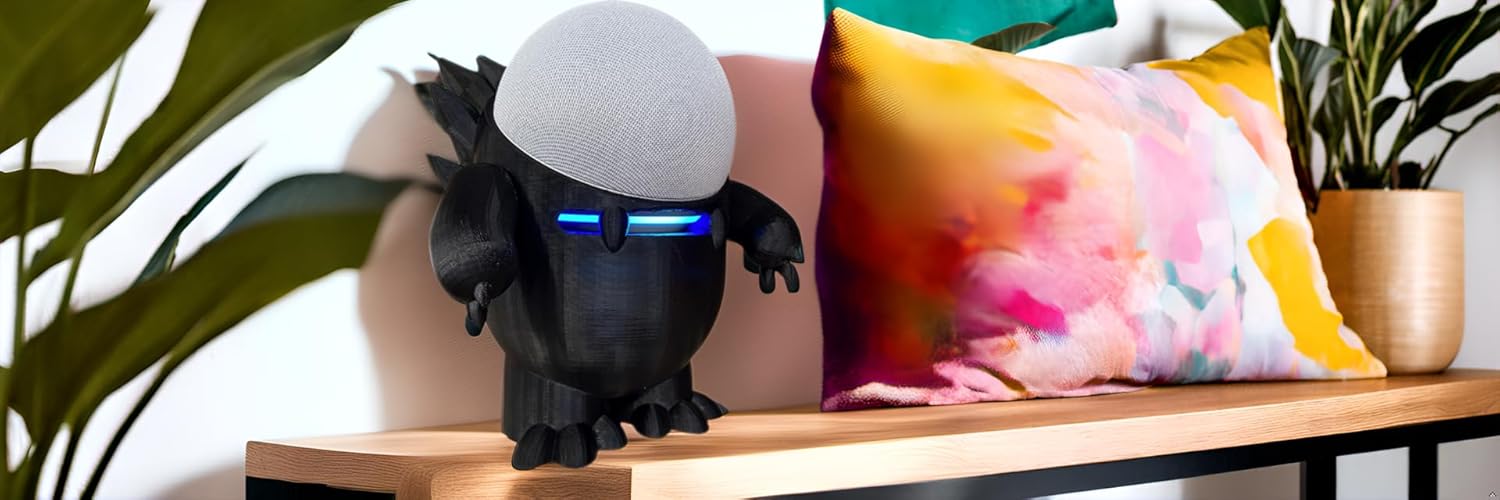 Splin Table Stand Holder Compatible with Amazon Alexa Smart Speaker Echo Dot (4th and 5th gen.) and Apple HomePod Mini, Echosaurus Style (Black) - Image 6