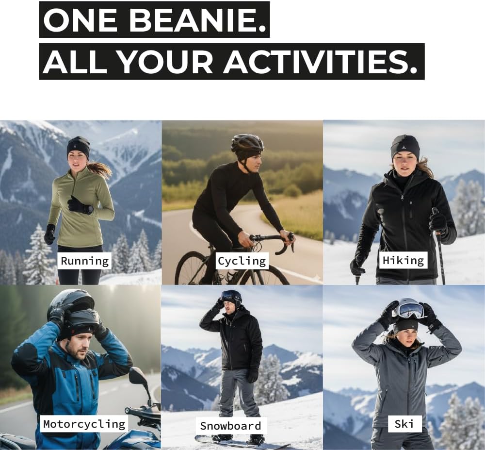 Skull Cap Helmet Liner Running Beanie - Ultimate Thermal Retention and Performance Moisture Wicking. Fits Under Helmets - Image 3