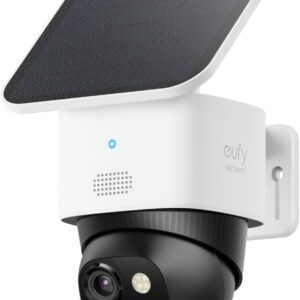 eufy Security SoloCam S340, Solar Security Cameras Wireless Outdoor, Cameras for Home Security, 360° Pan & Tilt Surveillance, No Blind Spots, 2.4 GHz Wi-Fi, No Monthly Fee, HomeBase S380 Compatible