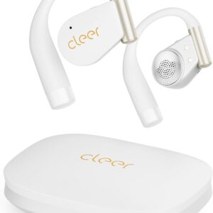 Cleer ARC 4 Plus Open Ear Earbuds,True Wireless Bluetooth Earphones with Dolby Audio and Head Tracking, Earhook Earbuds with 34H Playtime, IPX7 Waterproof Sports Headphones for Workout, EQ, White