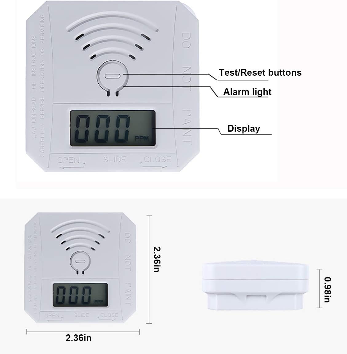 Carbon Monoxide Detector ,CO Gas Monitor Alarm Detector ,CO Sensor with LED Digital Display for Home,Depot,Battery Powered(2Pcs) - Image 5