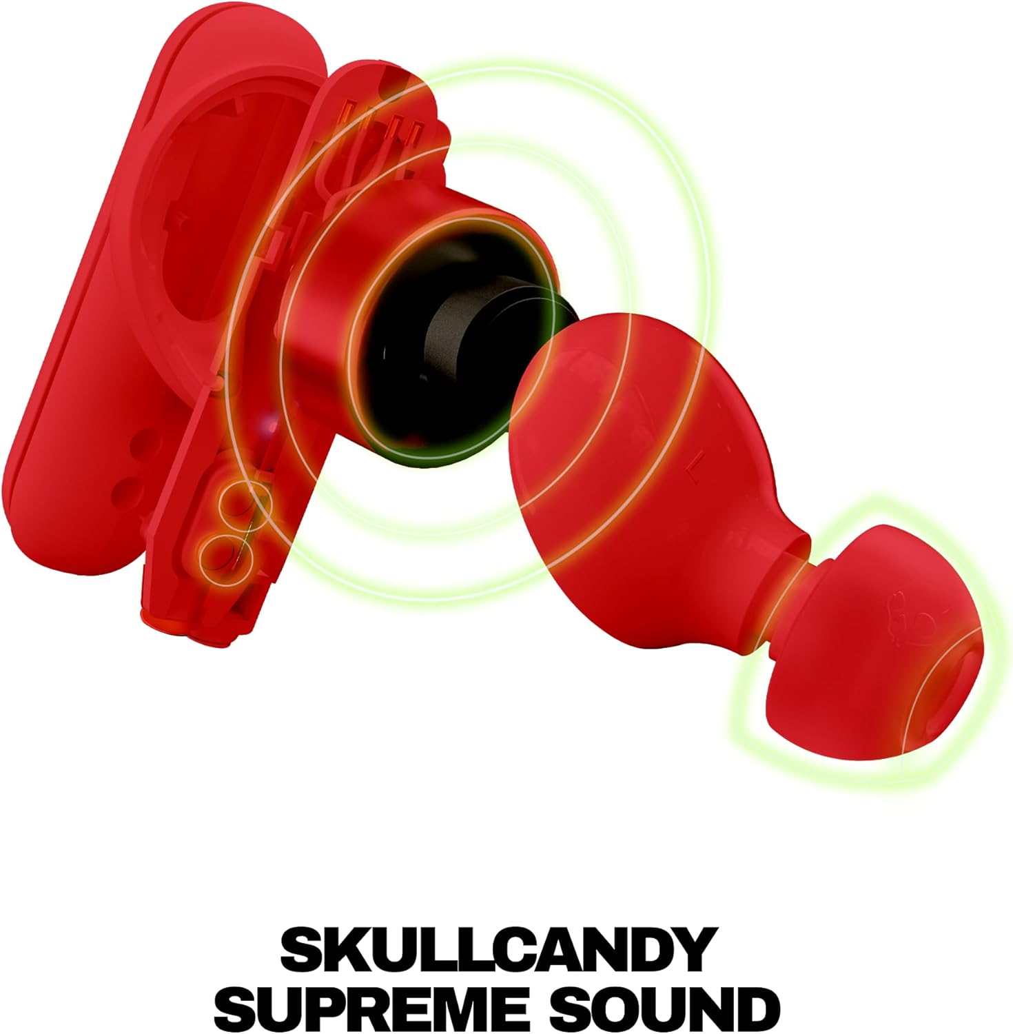 Skullcandy Smokin’ Buds Wireless Earbuds, Bluetooth Headphones, Noise Isolating Fit, Up to 20 Hours Battery, IPX4 Sweat and Water Resistant, Microphone for iPhone Android - Flame - Image 6