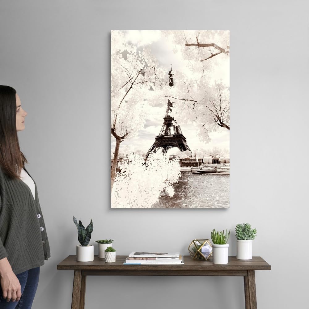 CANVAS ON DEMAND Paris Winter White Collection - Majesty Eiffel Canvas Wall Art Print by Philippe Hugonnard, Home Decor, Winter, Wintry Weather Artwork,24" x36in - Image 2