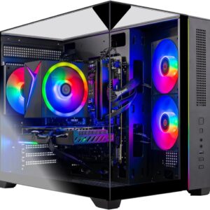 Skytech Gaming Crystal Gaming PC, AMD Ryzen 7 5700 3.7GHz, NVIDIA RTX 5050 8GB, 1TB NVMe SSD, 16GB DDR4 RAM 3200, 650W Gold PSU, Wi-Fi, Win 11, Gaming Desktop