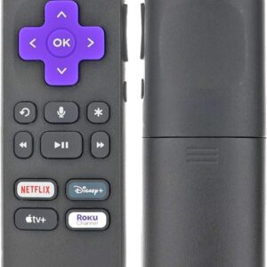 Anderic RC-EL1 RC-EL2 OEM Voice Replacement Remote Control for Roku Express, Premiere, Ultra, Streambar, Smart Soundbar – Voice Search, Infrared/RF Compatible, Easy Pairing, Durable Design
