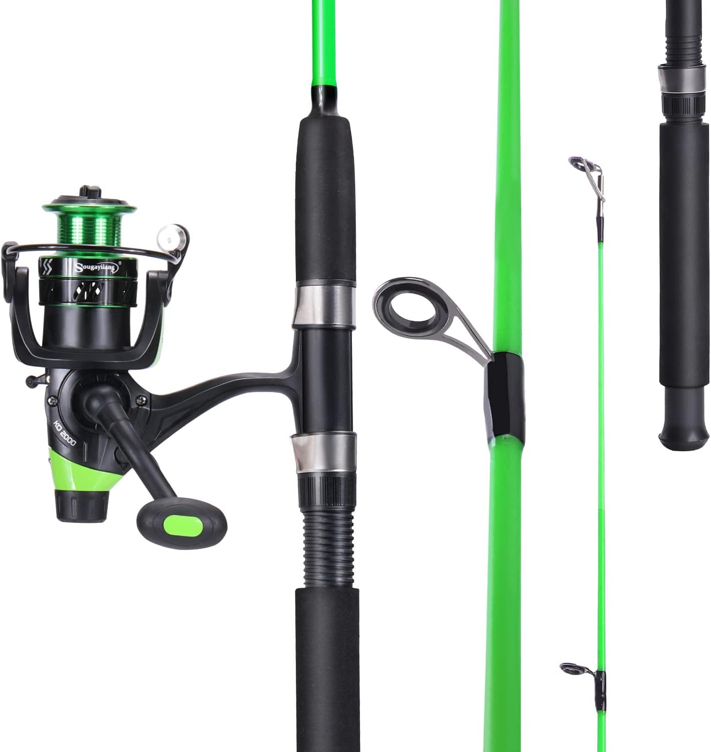 Sougayilang Catfish Fishing Rod and Reel Combo, 2-Piece Spinning Combo, Durable Graphite & Glass Blanks Fishing Pole for Crappie - Image 3