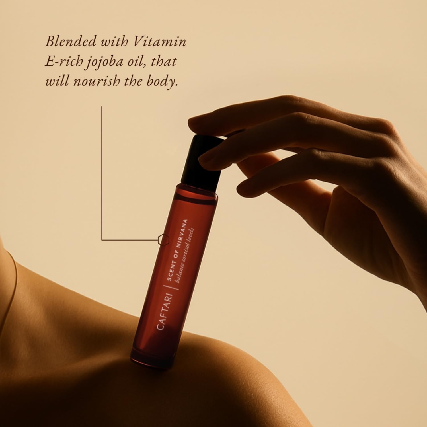 Caftari Luxury Perfume Oil Rollerball | Oudh, Cedarwood & Patchouli | Long Lasting, Travel Size | Clean Jojoba Oil | Stress Relief, Unisex Wellness Fragrance | Scent of Nirvana | 10 ml - Image 5