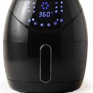 Air Fryer 6.5 QT Extra Hot Air Fryer for Crispy Cooking Bake Roast Nonstick High Gloss Black Finish Perfect for Healthy Meals Kitchen Appliance