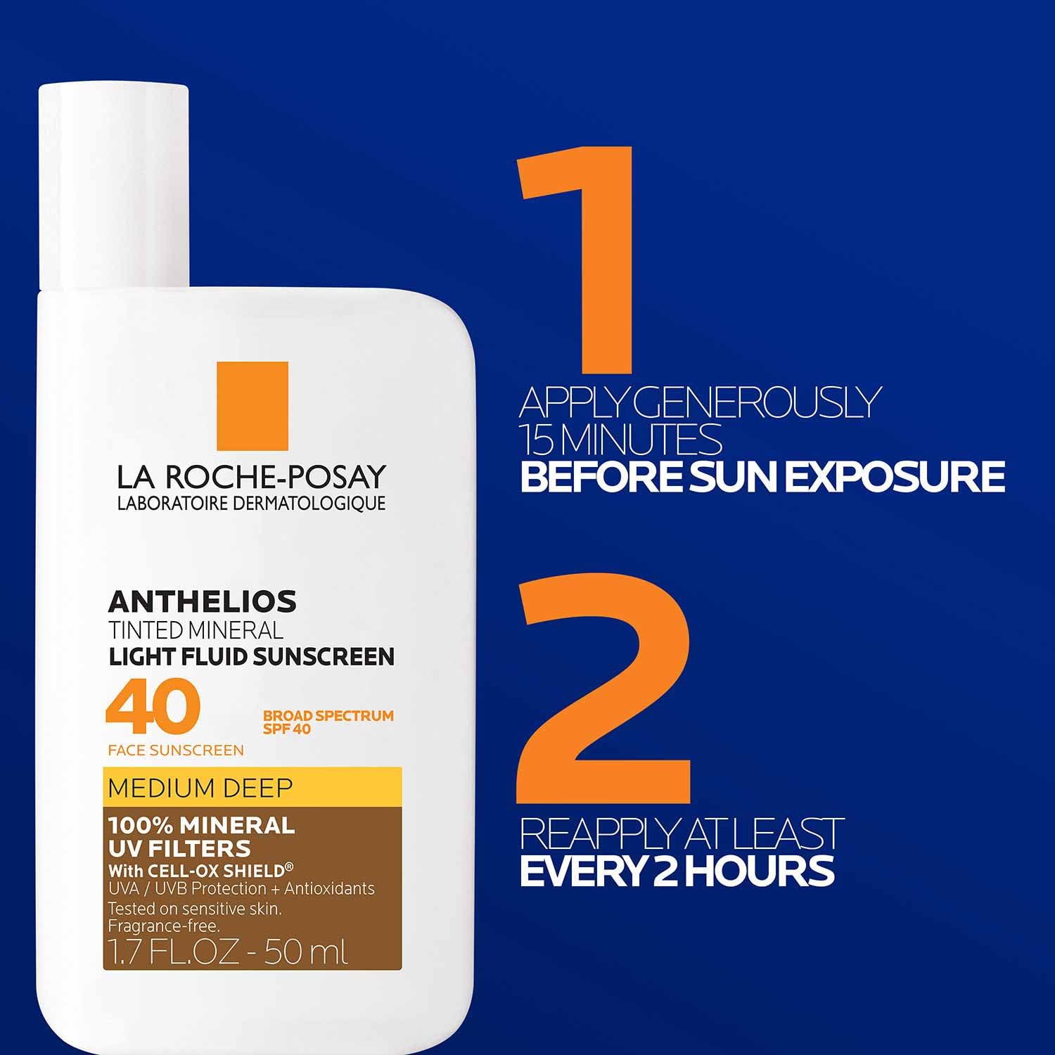 La Roche-Posay Anthelios Sunscreen SPF 40, Ultra-Light Fluid Broad Spectrum SPF 40, Face Sunscreen with Titanium Dioxide Mineral, Lightweight & Fast-Absorbing, Oil-Free, Matte Finish - Image 6