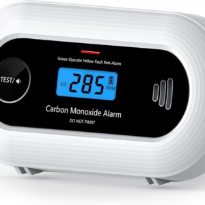 Carbon Monoxide Detector, Portable 10-Year Battery CO Alarm with Digital LCD Display, Battery Powered CO Detector for Home, Office and Travel