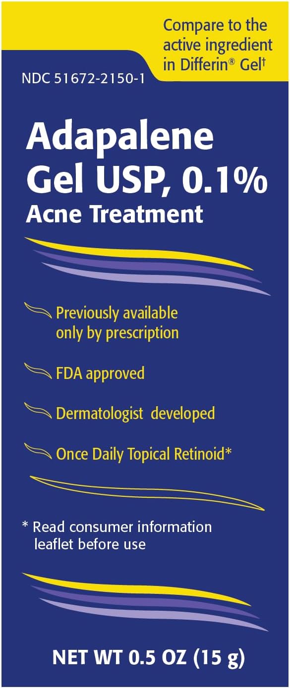 TARO Adapalene 0.1% USP Gel, Paraben Free, Retinoid Acne-Prone Facial Treatment for Sensitive Skin, Prescription Strength (0.5 Oz) - Image 2