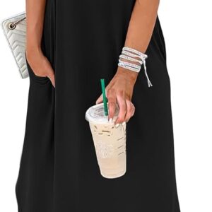 WIHOLL Women’s Summer Short Sleeve Dresses Maxi Dress Vacation Beach Sundresses 2026 with Pockets