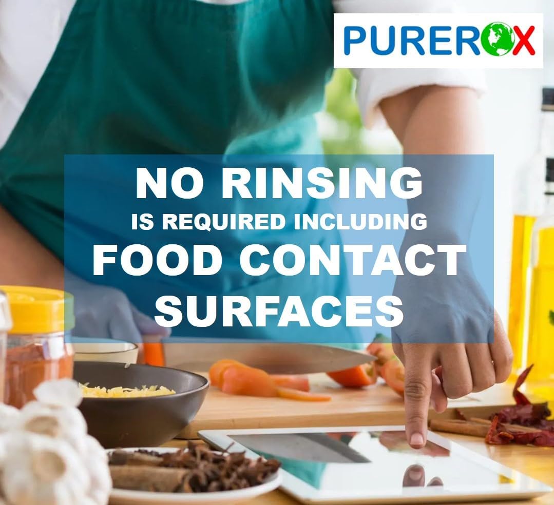 disinfectant (1 gallon) Eliminate 99.9999% viruses, Norovirus, HIV, MRSA and fungi. PUREROX Hypochlorous technology. Hospital Grade. Use Anywhere. No residue.No Rinse. Suitable All Surfaces - Image 5