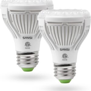 SANSI LED Grow Light Bulb for Seeds and Greens, Full Spectrum 10W Grow Light (150 Watt Equiv) with Optical Lens for Indoor Plant, High PPFD, E26 Base, 2-Pack