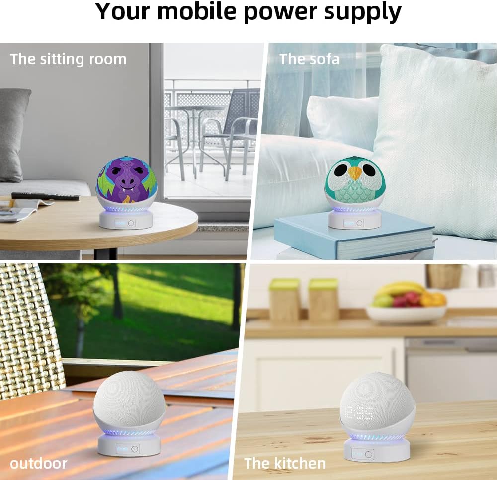 Battery Base for Echo dot 5th Generation Portable Echo Dot 4th Generation and Homepod Mini Battery Stand Accessories, not Including The Speaker(White) - Image 5