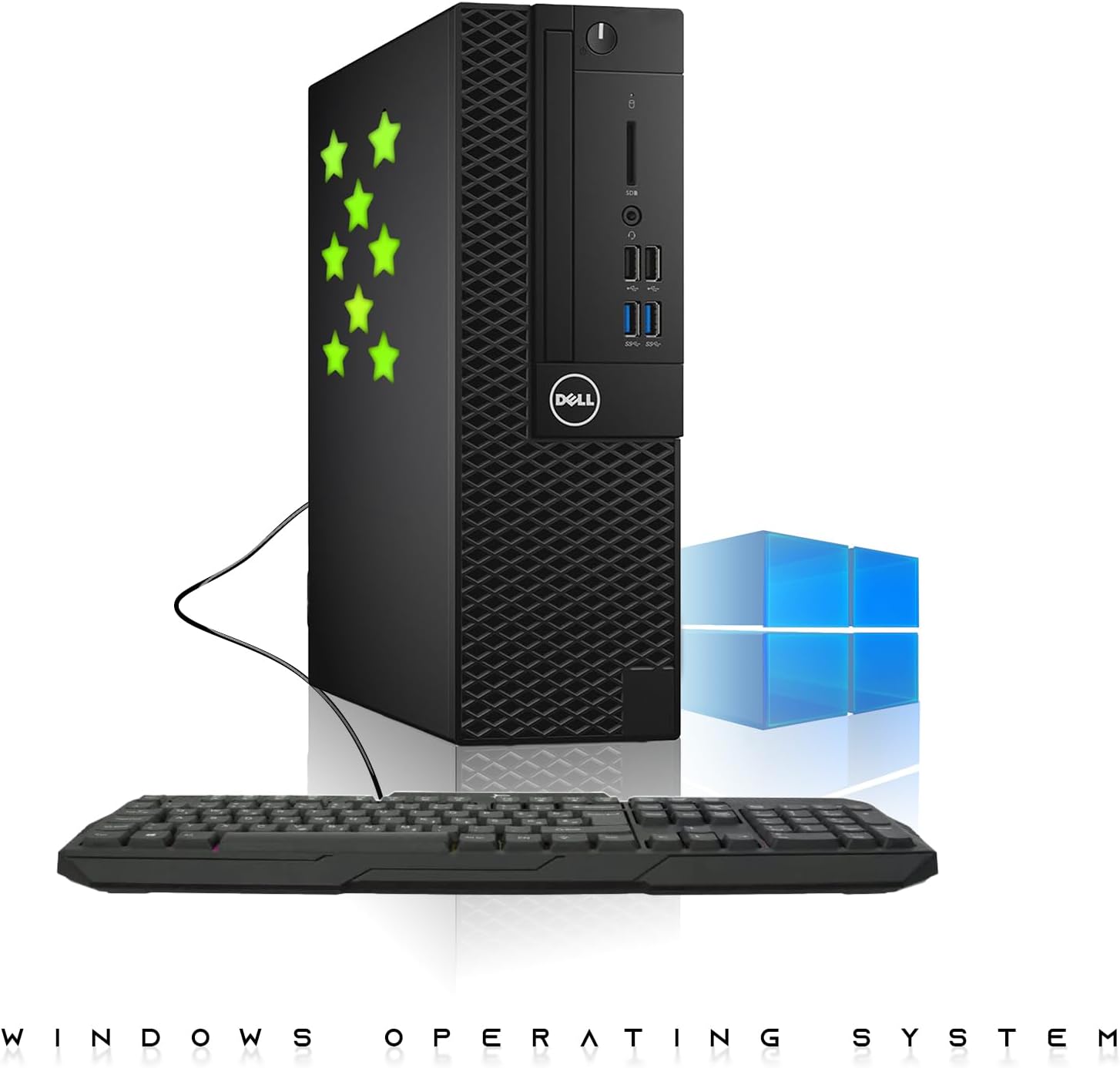 Dell Desktop PC Gaming Bundle - Core i7, 16GB RAM, 1TB SSD, 24-inch Curved Monitor, AMD RX 550, RGB Keyboard with AI-Enhanced Copilot Key and Mouse, RGB Headphone, Webcam, Wi-Fi, Win 11 Pro (Renewed) - Image 6