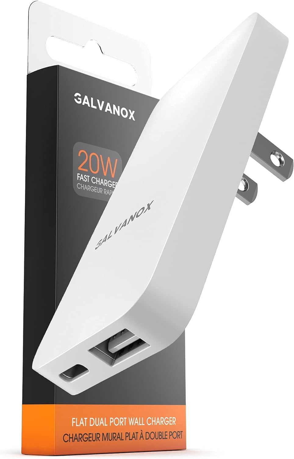 Type C Flat Wall Charger, Galvanox Ultra Slim (Multi-Port Power Adapter) for iPhone 13/14/15/16 iPhone 17 Pro/Max and Samsung Galaxy Models, 20W Fast Charging Outlet Plug (Dual USB-C USB-A) - Image 4